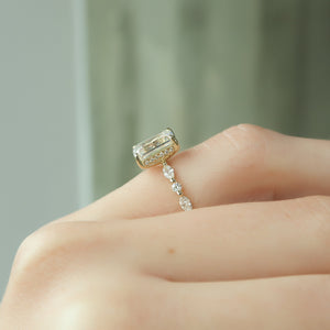 The Lindsey Set With A 3 Carat Emerald Lab Diamond