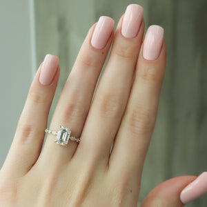 The Lindsey Set With A 3 Carat Emerald Lab Diamond