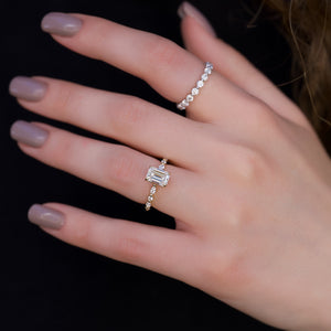 The Lindsey Set With A 3 Carat Emerald Lab Diamond