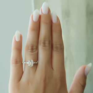 The Lindsey Set With A 3 Carat Emerald Lab Diamond