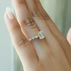 The Lindsey Set With A 3 Carat Emerald Lab Diamond