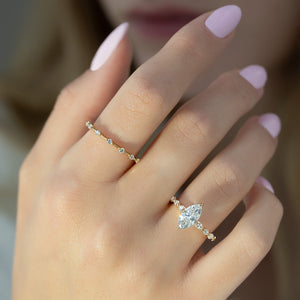 The Lindsey Set With A 1 Carat Marquise Lab Diamond