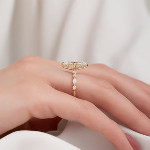 The Lindsey Set With A 1 Carat Marquise Lab Diamond
