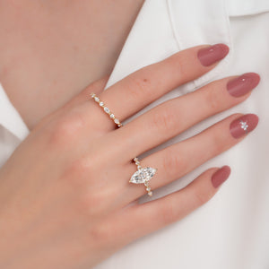 The Lindsey Set With A 1 Carat Marquise Lab Diamond