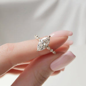 The Lindsey Set With A 1 Carat Marquise Lab Diamond
