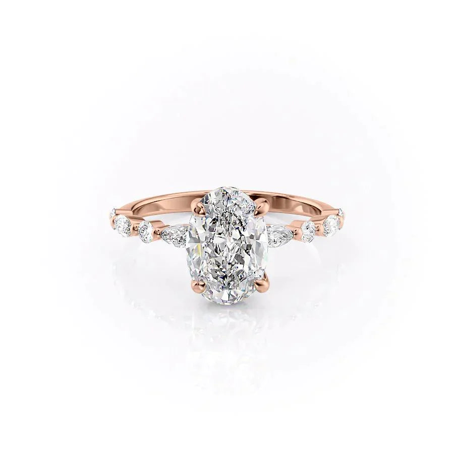 The Lindsey Set With A 3.5 Carat Oval Moissanite