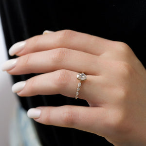 The Lindsey Set With A 2 Carat Oval Lab Diamond