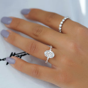 The Lindsey Set With A 2 Carat Oval Lab Diamond