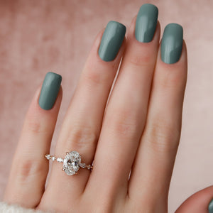 The Lindsey Set With A 2 Carat Oval Lab Diamond
