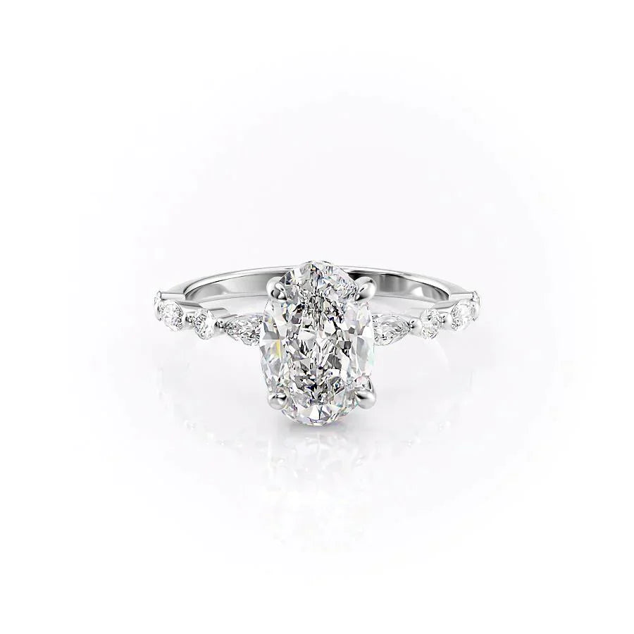 The Lindsey Set With A 2 Carat Oval Moissanite