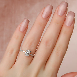 The Lindsey Set With A 2 Carat Oval Lab Diamond