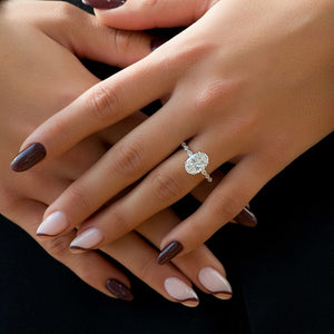 The Lindsey Set With A 2 Carat Oval Lab Diamond