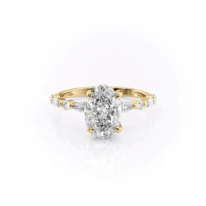 The Lindsey Set With A 5 Carat Oval Moissanite