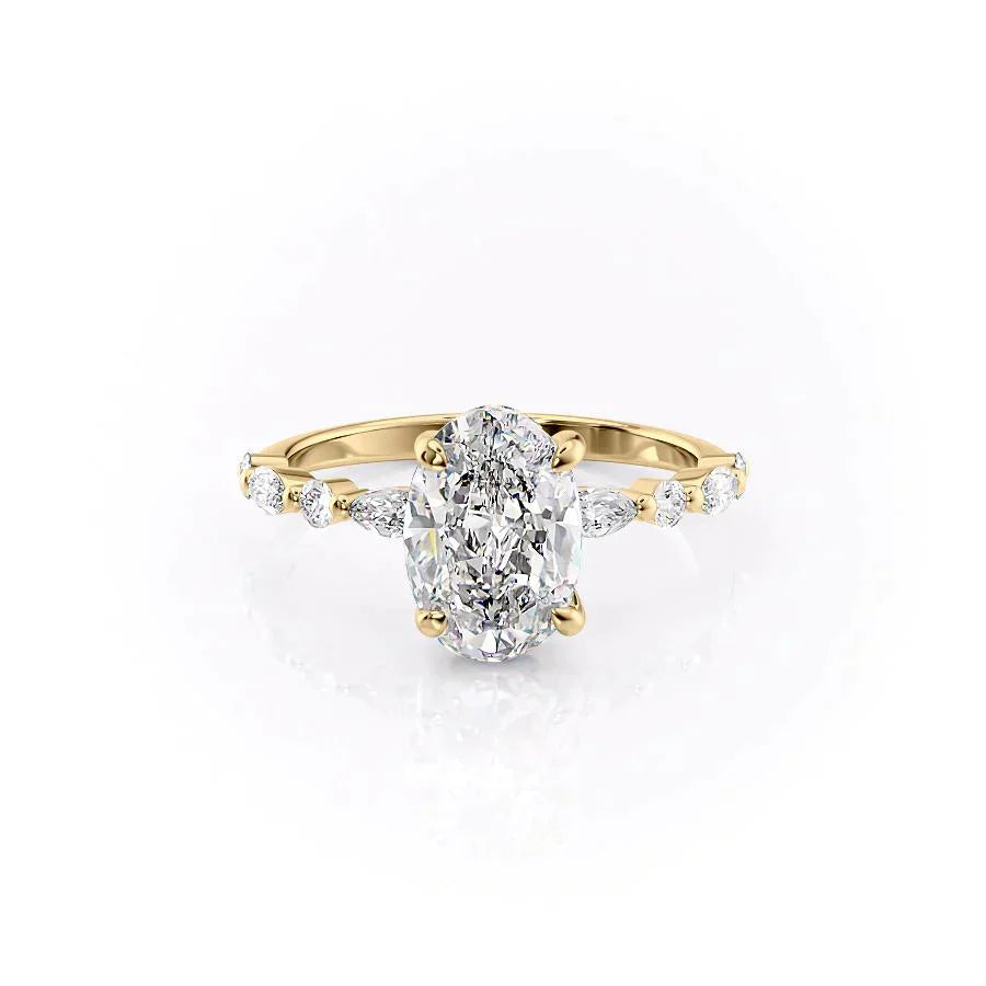 The Lindsey Set With A 2.5 Carat Oval Lab Diamond