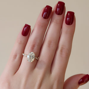 The Lindsey Set With A 2 Carat Oval Lab Diamond