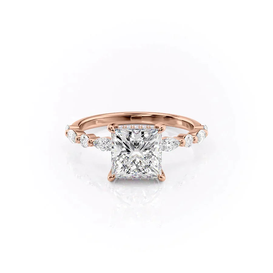 The Lindsey Set With A 2 Carat Princess Moissanite