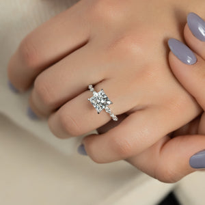 The Lindsey Set With A 3 Carat Princess Lab Diamond