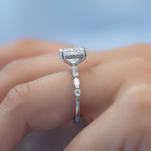The Lindsey Set With A 3 Carat Princess Lab Diamond