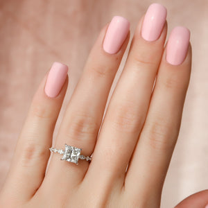 The Lindsey Set With A 3 Carat Princess Lab Diamond