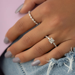The Lindsey Set With A 3 Carat Princess Lab Diamond
