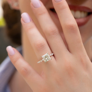 The Lindsey Set With A 3 Carat Princess Lab Diamond