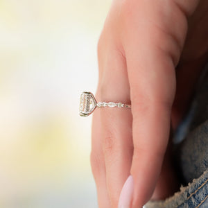 The Lindsey Set With A 3 Carat Princess Lab Diamond