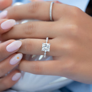 The Lindsey Set With A 3 Carat Princess Lab Diamond