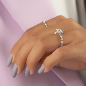 The Lindsey Set With A 3 Carat Princess Lab Diamond