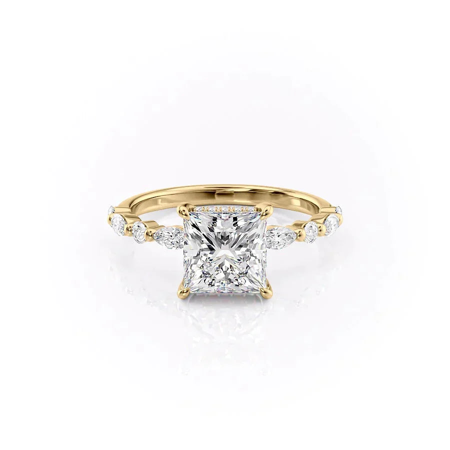 The Lindsey Set With A 3 Carat Princess Lab Diamond