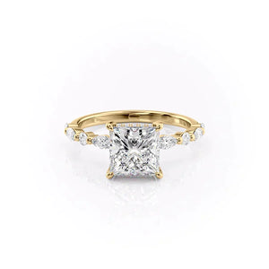 The Lindsey Set With A 3 Carat Princess Lab Diamond