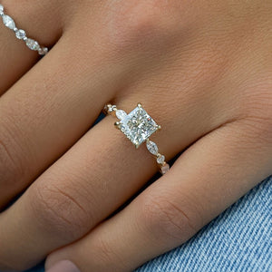 The Lindsey Set With A 2 Carat Princess Lab Diamond