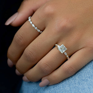 The Lindsey Set With A 2 Carat Princess Lab Diamond