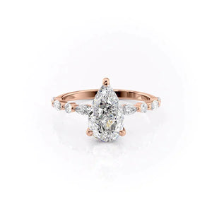 The Lindsey Set With A 3.5 Carat Pear Moissanite