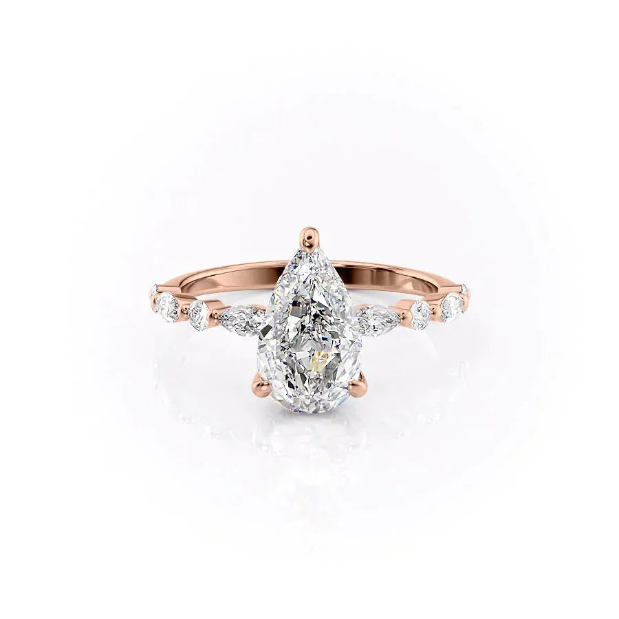 The Lindsey Set With A 1.5 Carat Pear Lab Diamond