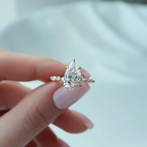 The Lindsey Set With A 3 Carat Pear Lab Diamond