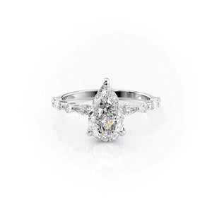 The Lindsey Set With A 4.5 Carat Pear Moissanite