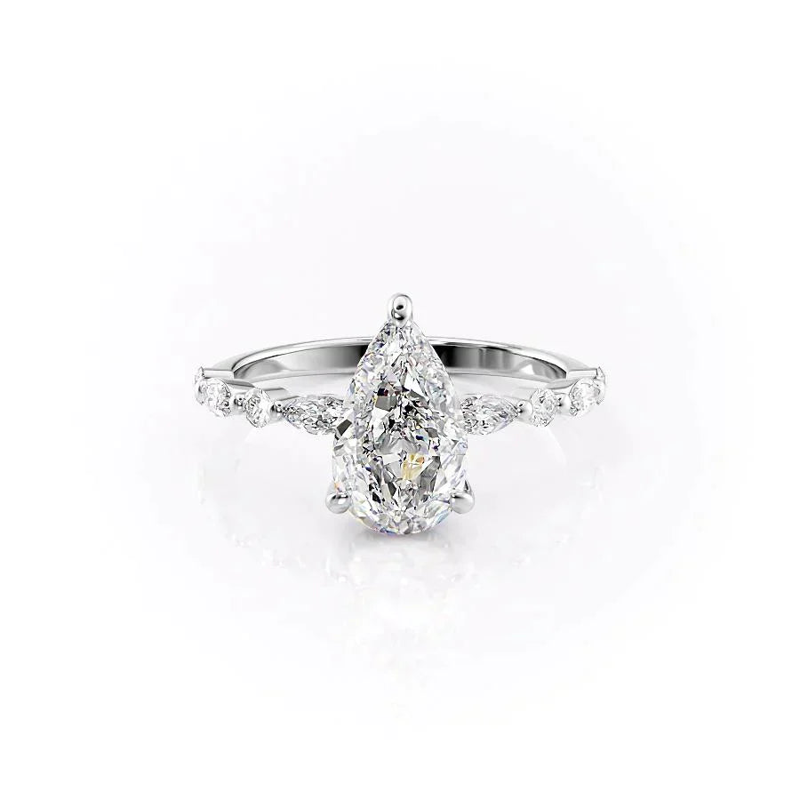 The Lindsey Set With A 3.5 Carat Pear Moissanite