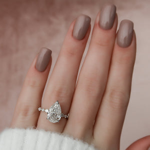 The Lindsey Set With A 2 Carat Pear Lab Diamond