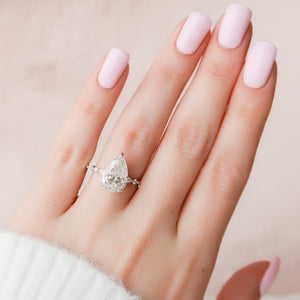 The Lindsey Set With A 2 Carat Pear Lab Diamond