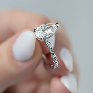 The Lindsey Set With A 2 Carat Pear Lab Diamond