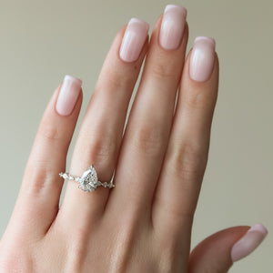The Lindsey Set With A 2 Carat Pear Lab Diamond