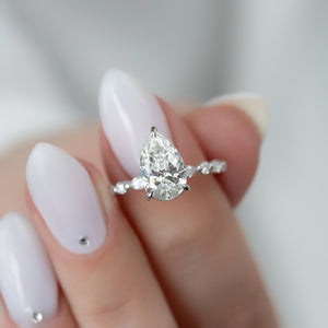 The Lindsey Set With A 2 Carat Pear Lab Diamond