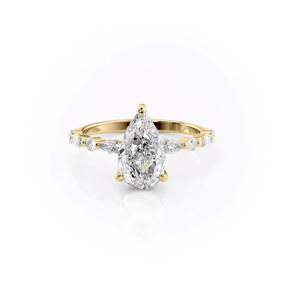 The Lindsey Set With A 5 Carat Pear Moissanite