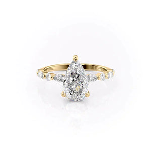 The Lindsey Set With A 3 Carat Pear Lab Diamond
