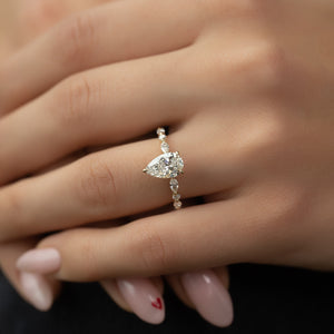 The Lindsey Set With A 2 Carat Pear Lab Diamond