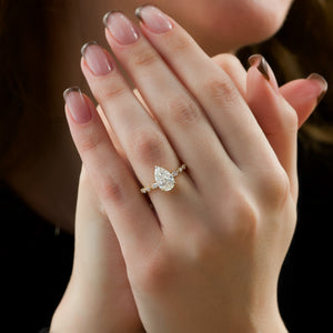 The Lindsey Set With A 2 Carat Pear Lab Diamond