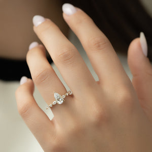 The Lindsey Set With A 2 Carat Pear Lab Diamond