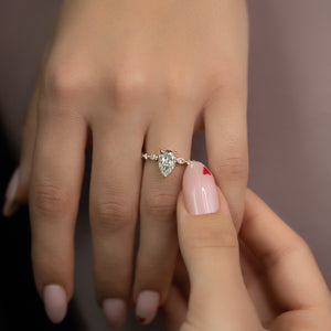 The Lindsey Set With A 2 Carat Pear Lab Diamond