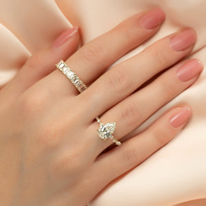 The Lindsey Set With A 2 Carat Pear Lab Diamond