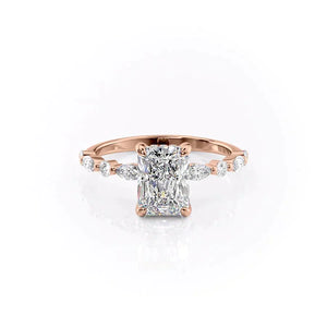 The Lindsey Set With A 3.5 Carat Radiant Moissanite